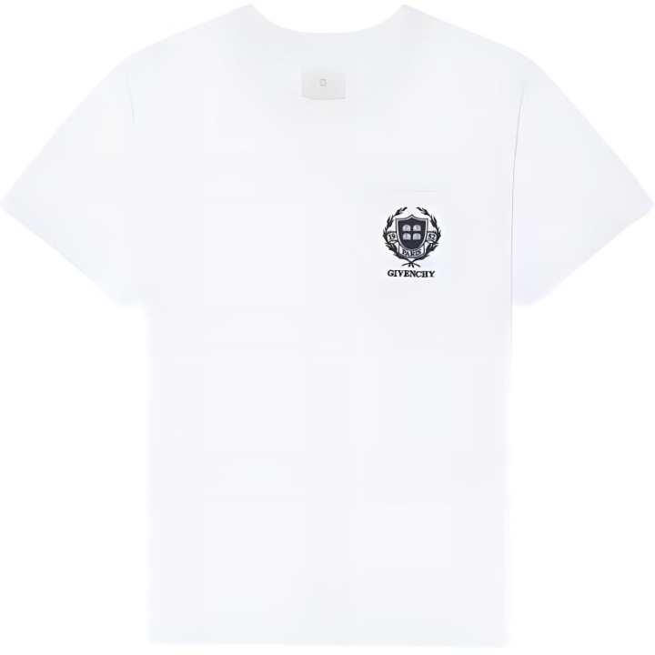Givenchy Givenchy Crest Logo Embroidered T Shirt