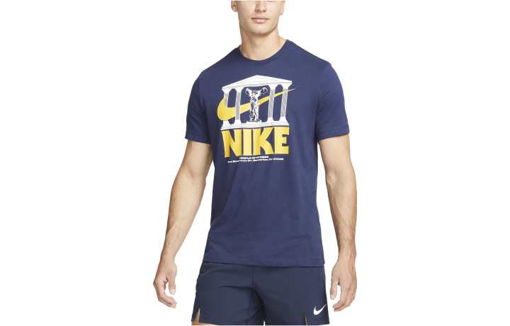 Nike Nike T Shirts Men's Navy Blue Crew Neck Moderate Straight Fit