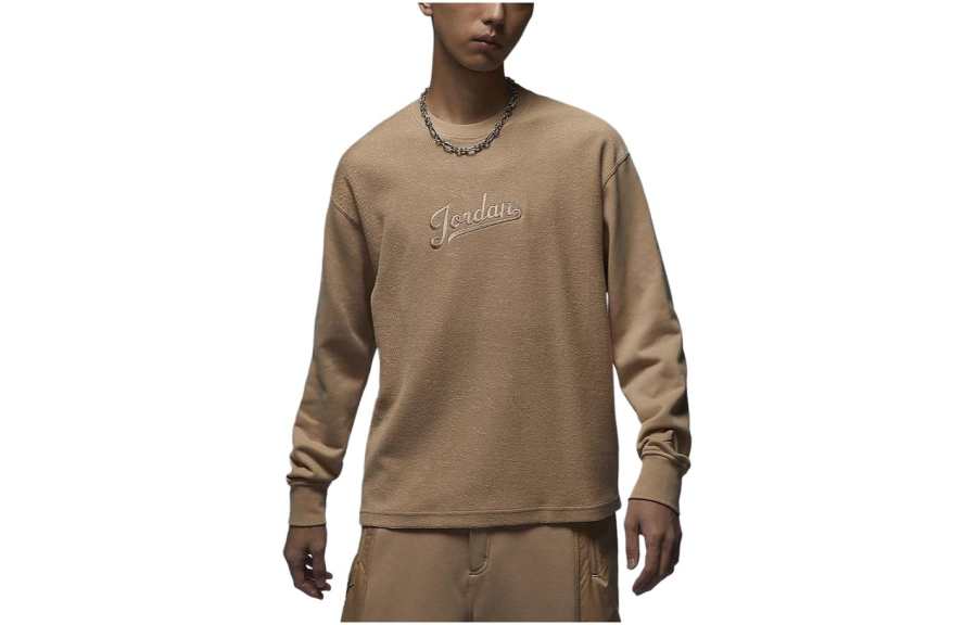 Jordan Jordan T Shirts Men's Khaki Crew Neck Moderate Straight Fit