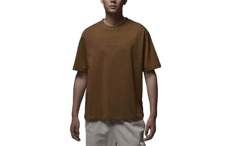 Jordan Jordan T Shirts Men's Light Umber Crew Neck Moderate Straight Fit
