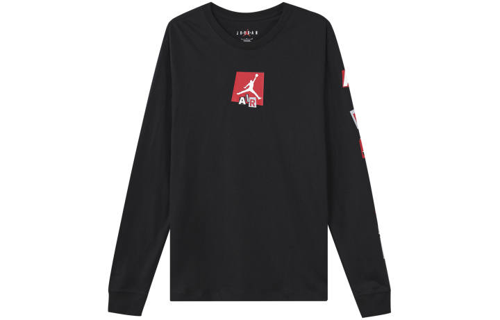 Jordan Jordan T Shirts Men's Black Crew Neck Moderate Straight Fit