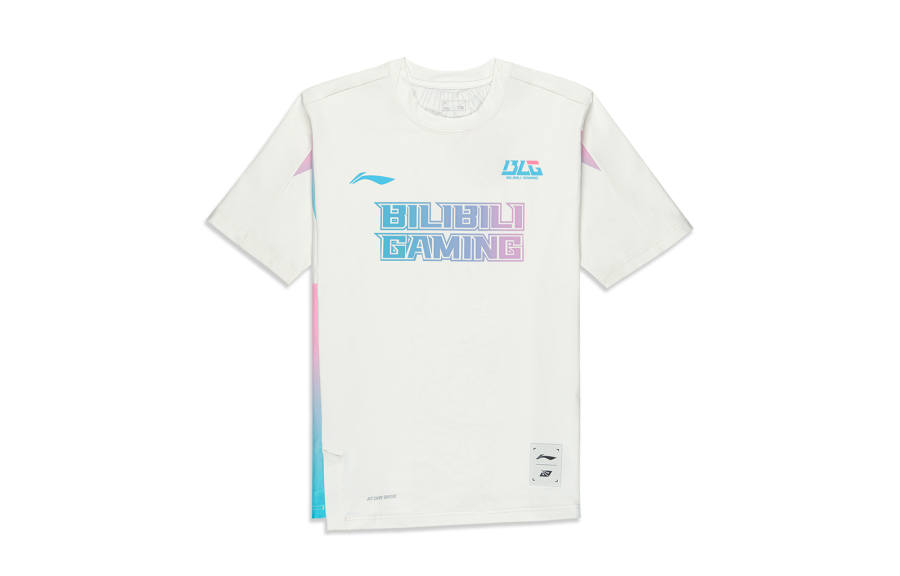 Li-Ning Li Ning T Shirts Men's White Crew Neck Moderate Straight Fit
