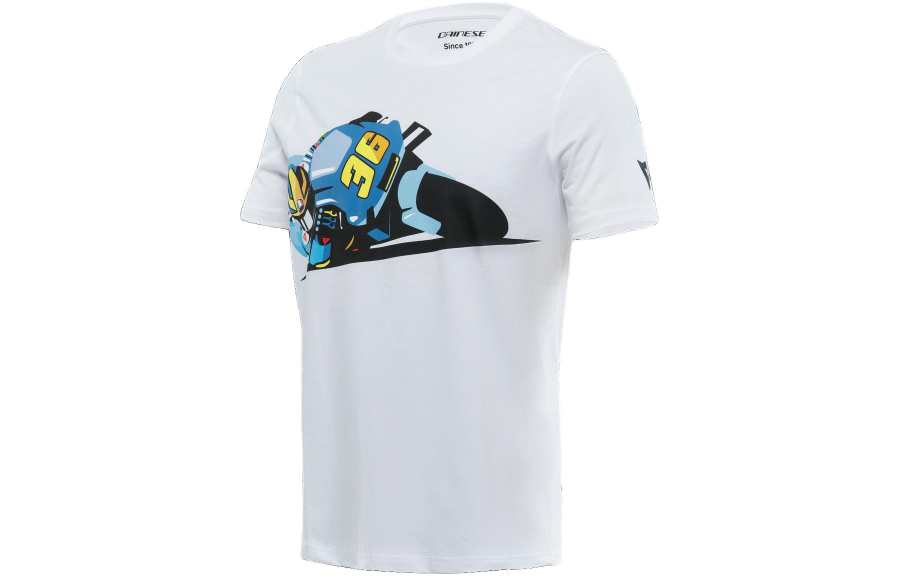 DAINESE T Shirts Men's White Crew Neck Moderate Straight Fit