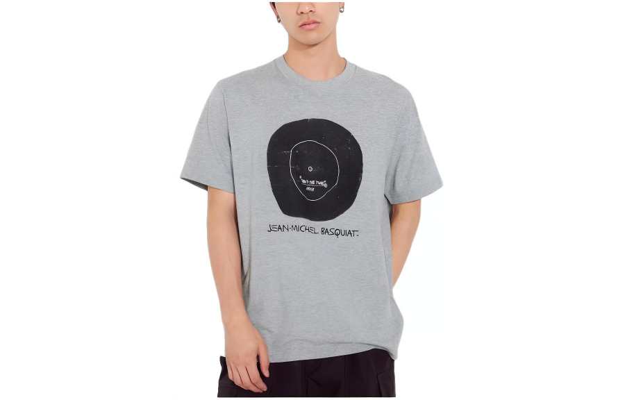 UNIQLO T Shirts Unisex Gray Crew Neck Moderate Straight Fit