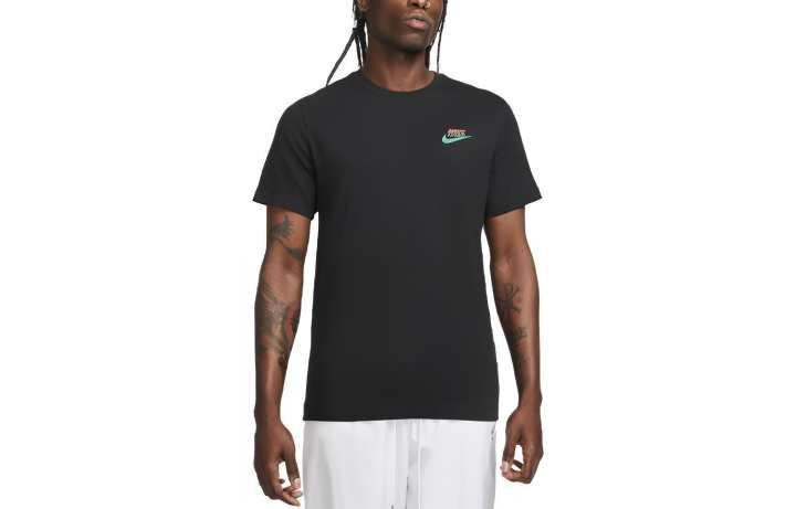 Nike Nike T Shirts Men's Black Crew Neck Moderate Straight Fit
