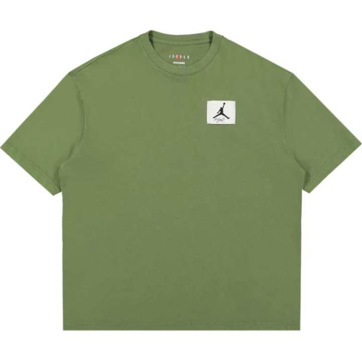 Jordan Jordan Flight Essentials T Shirts Men's Light Olive Crew Neck Moderate Straight Fit