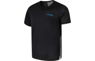 Saucony T Shirts Men's Black Crew Neck Thin Straight Fit