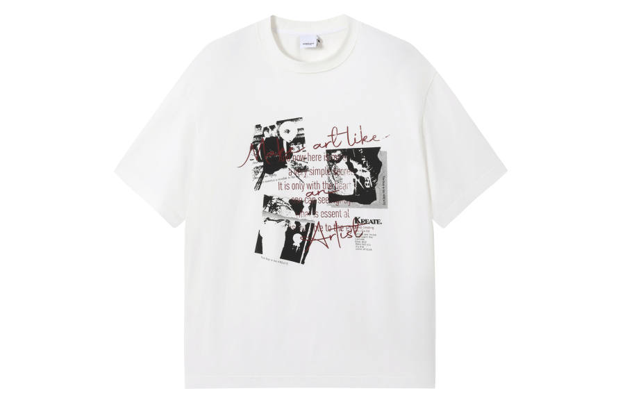 KREATE T Shirts Unisex White Crew Neck Moderate Heavyweight