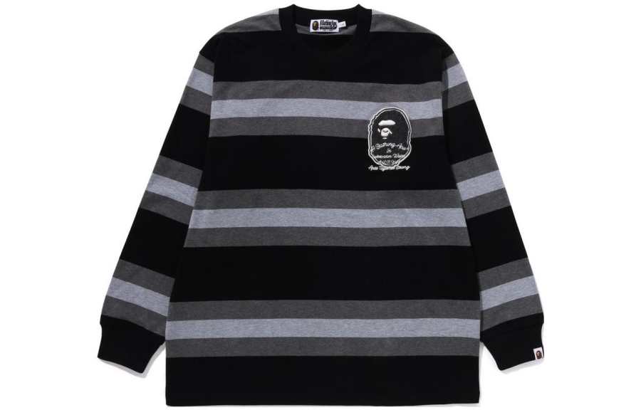A BATHING APE Bape Badge Hoop L/S Tee