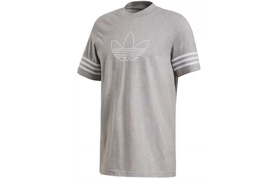 Adidas Originals T Shirts Men's Gray Crew Neck Moderate Straight Fit