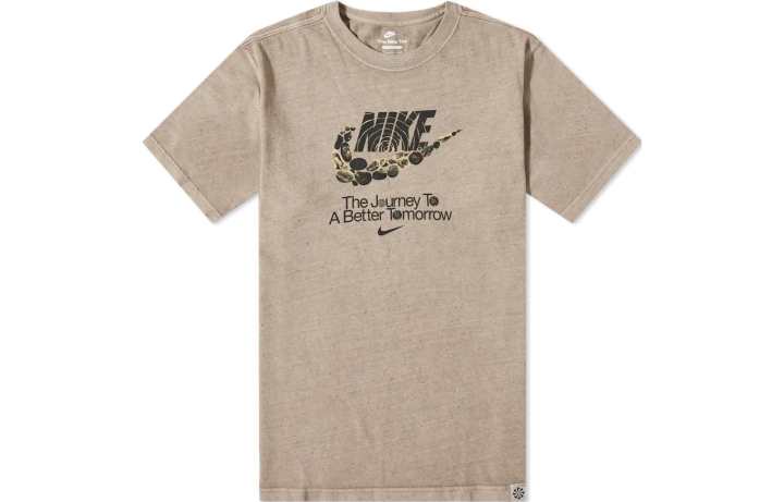 Nike Nike T Shirts Men's Brown Crew Neck Moderate Straight Fit