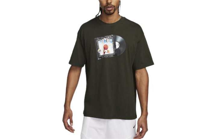 Nike Nike T Shirts Men's Black Crew Neck Moderate Straight Fit