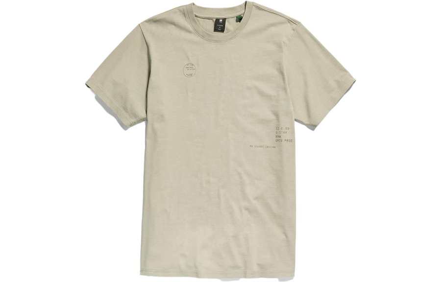 G-STAR RAW G STAR RAW T Shirts Men's Spray Green Crew Neck Moderate Straight Fit