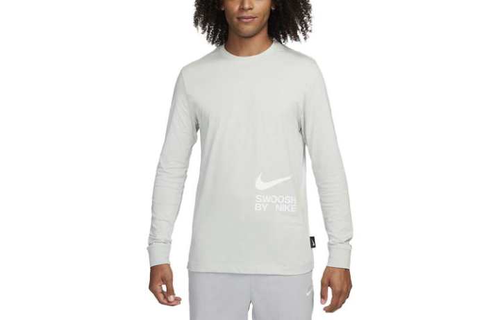Nike Nike T Shirts Men's Light Gray Crew Neck Moderate Straight Fit