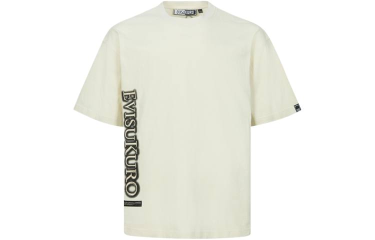 EVISU T Shirts Men's Light Apricot Crew Neck Moderate Straight Fit