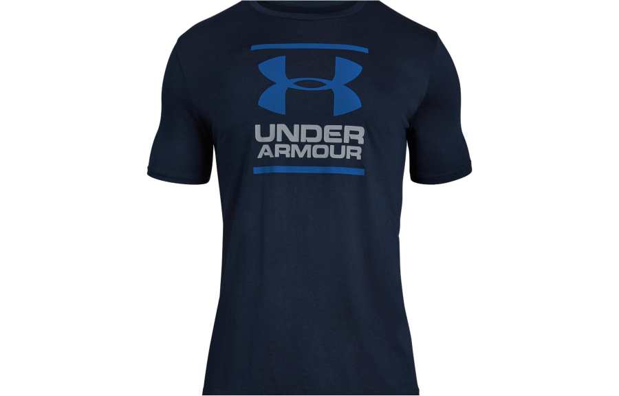 Under Armour T Shirts Men's Collegiate Blue Crew Neck Moderate Straight Fit