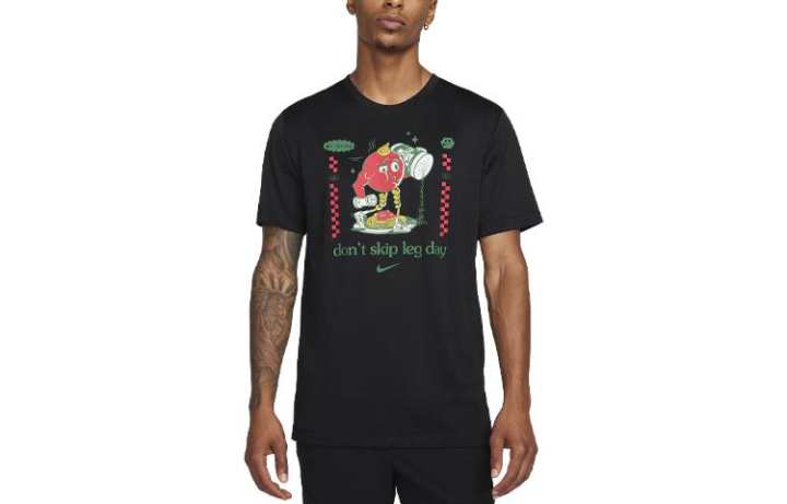 Nike Nike Dri Fit T Shirts Men's Black Crew Neck Moderate Straight Fit