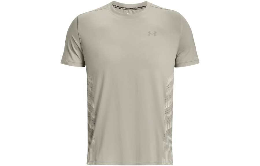 Under Armour Iso Chill T Shirts Men's Gray Green Crew Neck Moderate Straight Fit