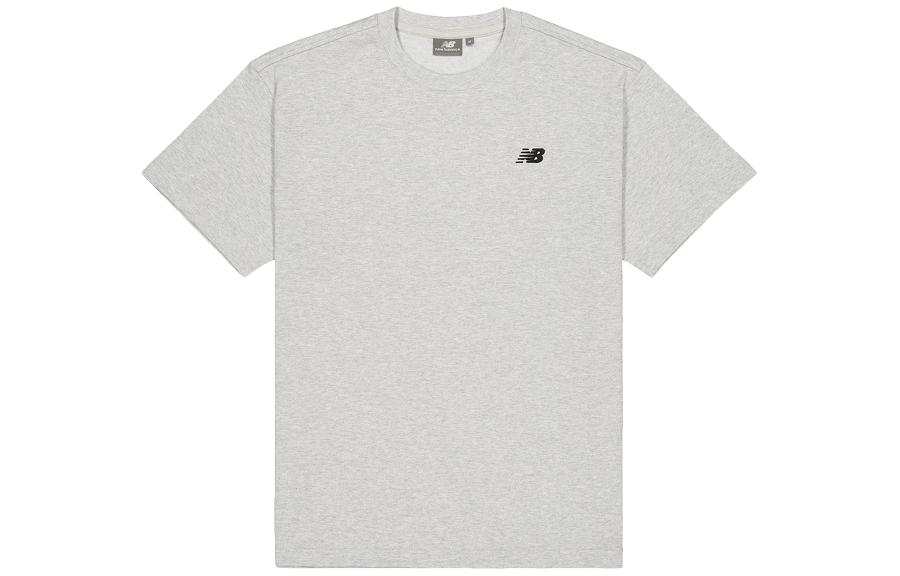 New Balance New Balance T Shirts Men's Gray Crew Neck Moderate Straight Fit
