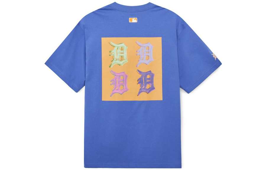 MLB DET T Shirts Unisex Purple Crew Neck Moderate Straight Fit