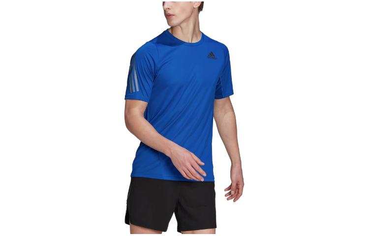 Adidas Adidas T Shirts Men's Royal Blue Crew Neck Moderate Straight Fit