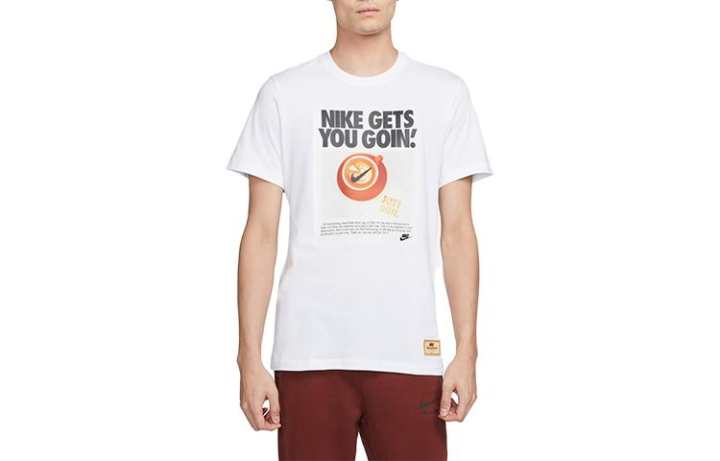 Nike Nike T Shirts Men's White Crew Neck Moderate Straight Fit