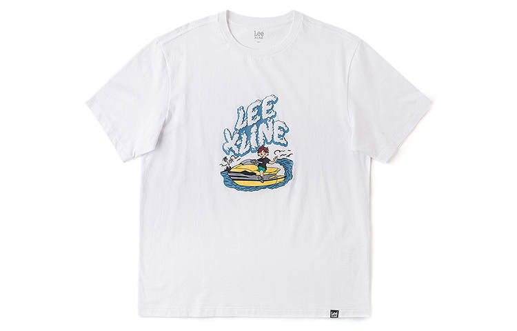 Lee T Shirts Men's White Crew Neck Moderate Straight Fit