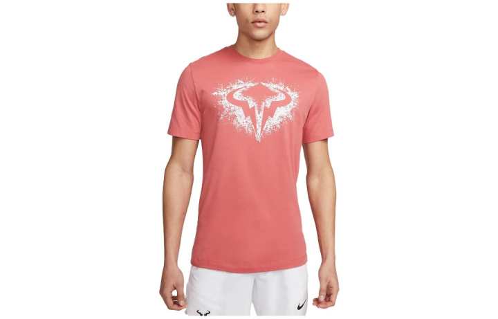 Nike Nike T Shirts Men's Watermelon Red Crew Neck Moderate Straight Fit