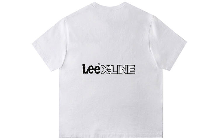 Lee T Shirts Unisex White Crew Neck Moderate Straight Fit