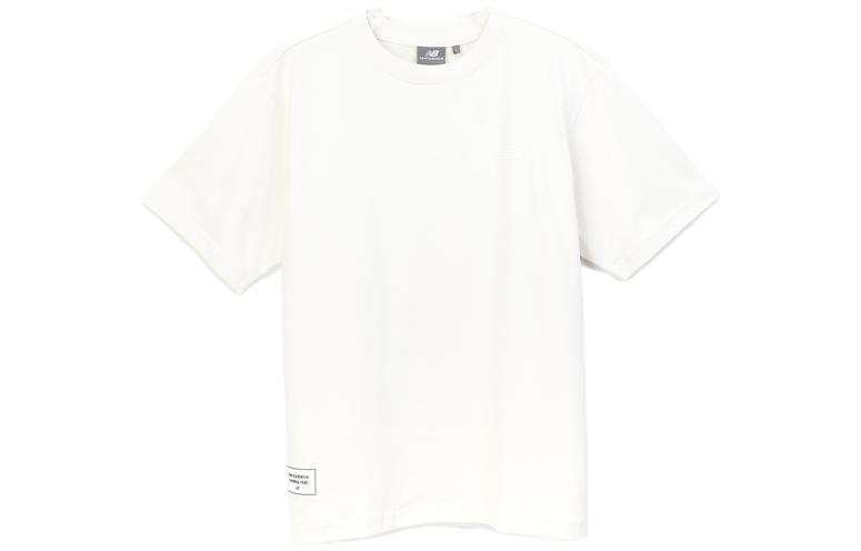 New Balance New Balance T Shirts Men's White Crew Neck Moderate Straight Fit