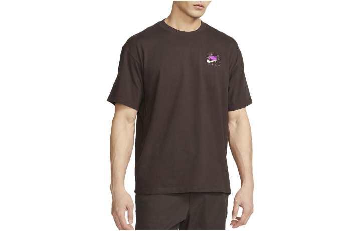 Nike Nike T Shirts Men's Brown Crew Neck Moderate Straight Fit