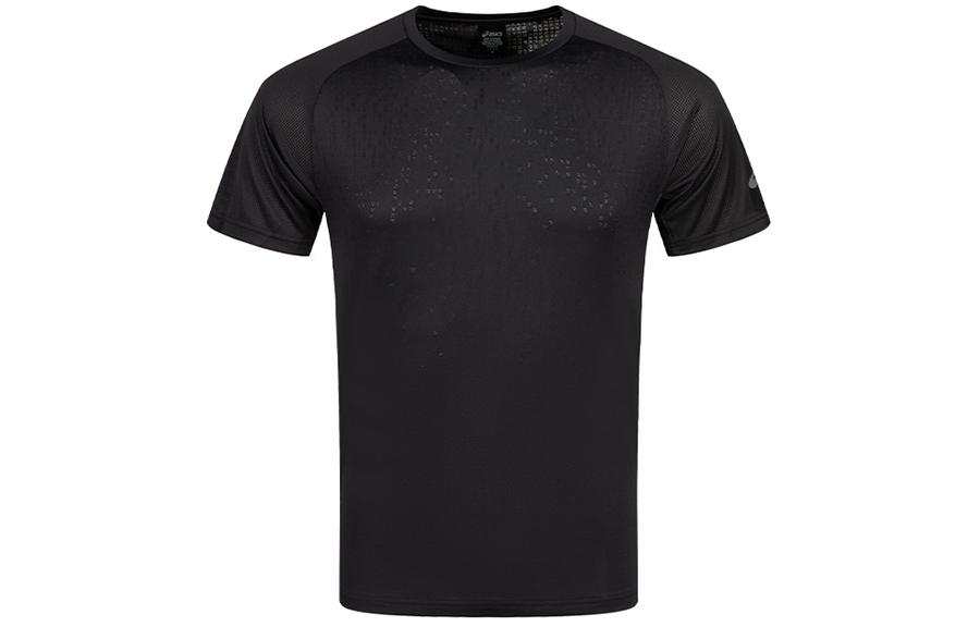 ASICS T Shirts Men's Black Crew Neck Moderate Straight Fit
