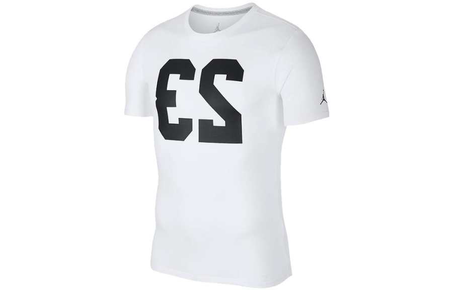 Jordan Jordan T Shirts Men's White Crew Neck Moderate Straight Fit