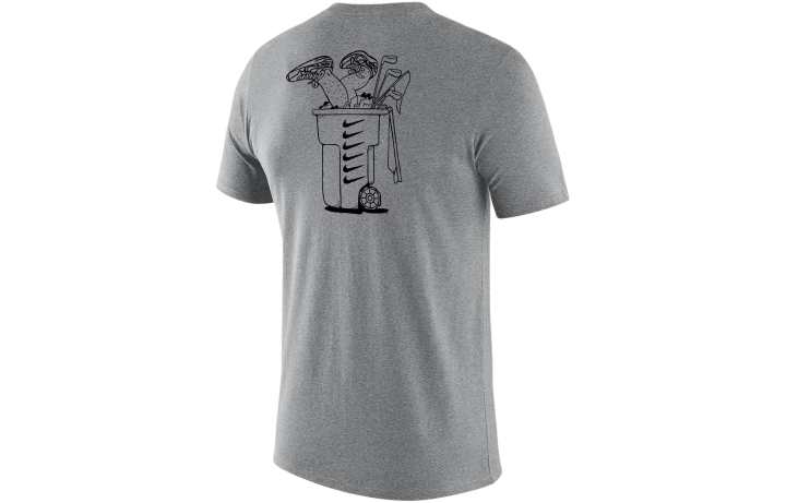 Nike Nike T Shirts Men's Gray Crew Neck Moderate Straight Fit