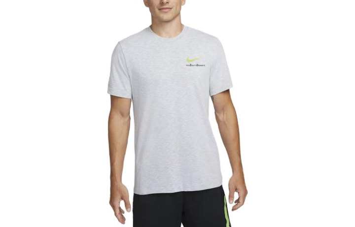 Nike Nike Dri Fit T Shirts Men's Light Gray Crew Neck Moderate Straight Fit