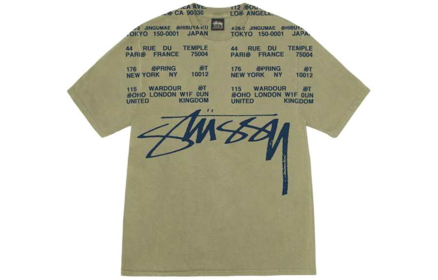 Stussy Locations Pigment Dyed T shirt