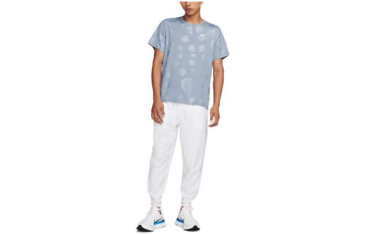 Nike Nike T Shirts Men's Blue Crew Neck Moderate Straight Fit