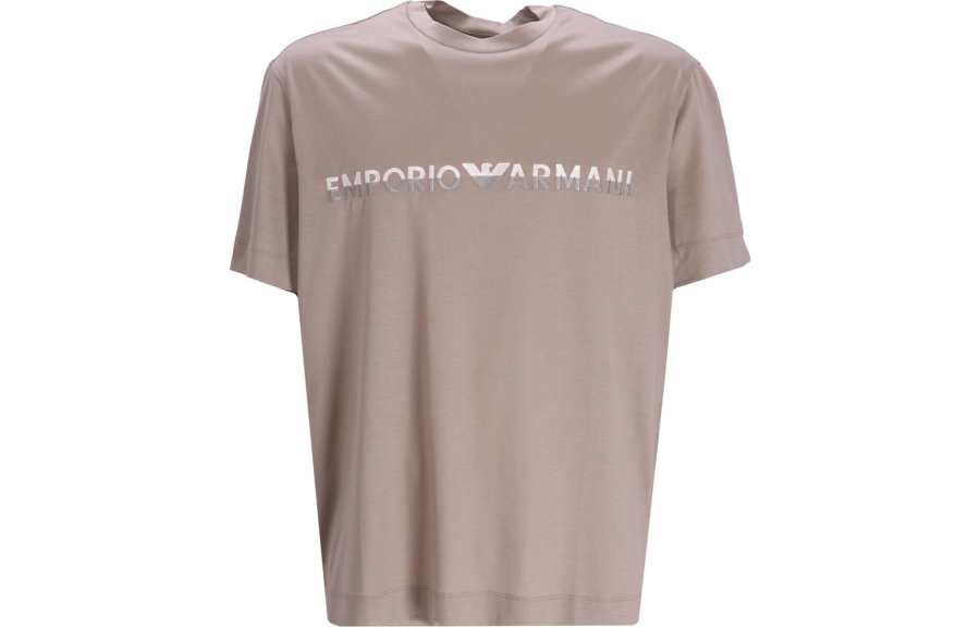 EMPORIO ARMANI 【Previous Season】logo-embroidered crew-neck T-shirt