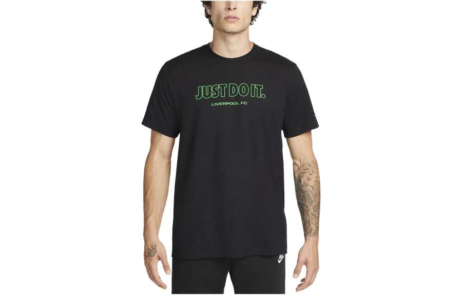 Nike Nike T Shirts Men's Black Crew Neck Moderate Straight Fit