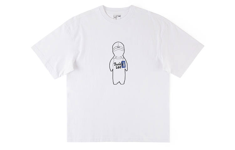 Lee T Shirts Unisex White Crew Neck Moderate Straight Fit
