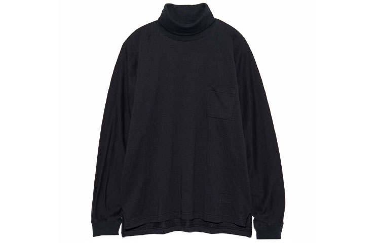 Nanamica T Shirts Men's Black Half Turtleneck Moderate