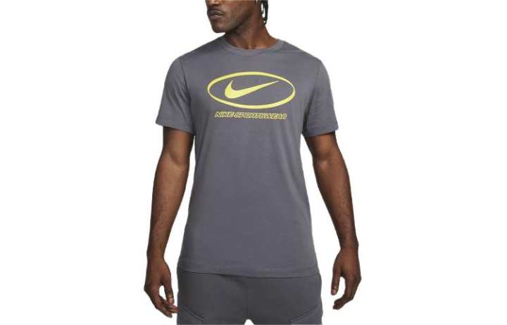 Nike Nike T Shirts Men's Dark Gray Crew Neck Moderate Straight Fit