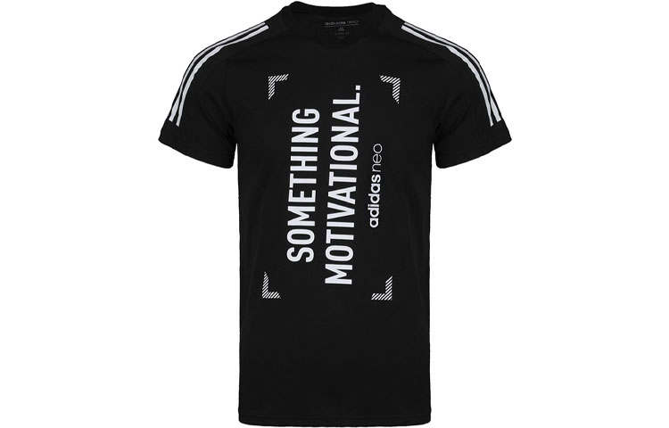 Adidas Neo T Shirts Men's Black Crew Neck Moderate Straight Fit