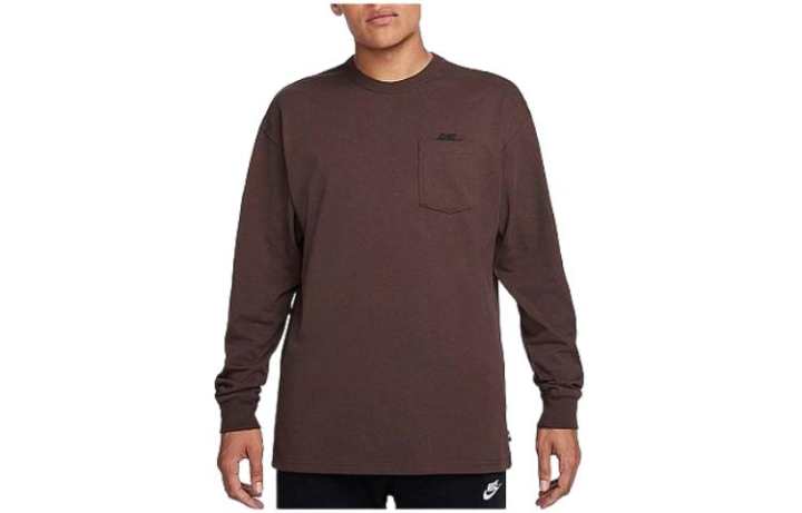 Nike Nike T Shirts Men's Brown Crew Neck Moderate Straight Fit