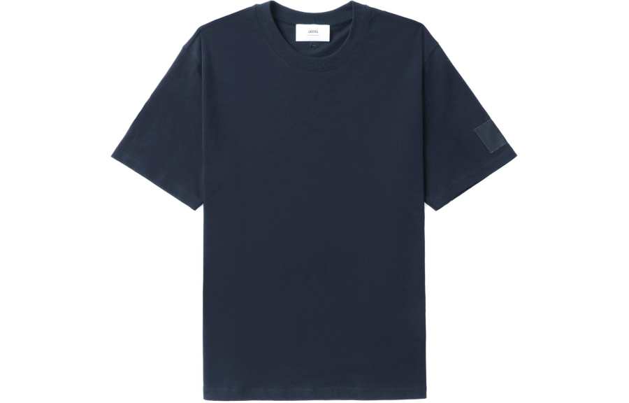 AMIPARIS T Shirts Unisex Azure Blue Crew Neck Moderate Straight Fit
