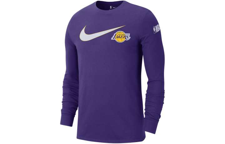 Nike Nike Los Angeles Lakers Swoosh Essential Men's Nike Nba Long Sleeve T Shirt