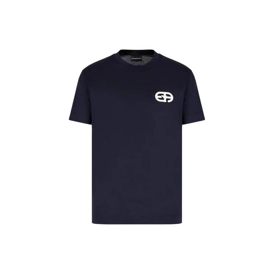 EMPORIO ARMANI Logo Embroidered Crewneck T Shirt