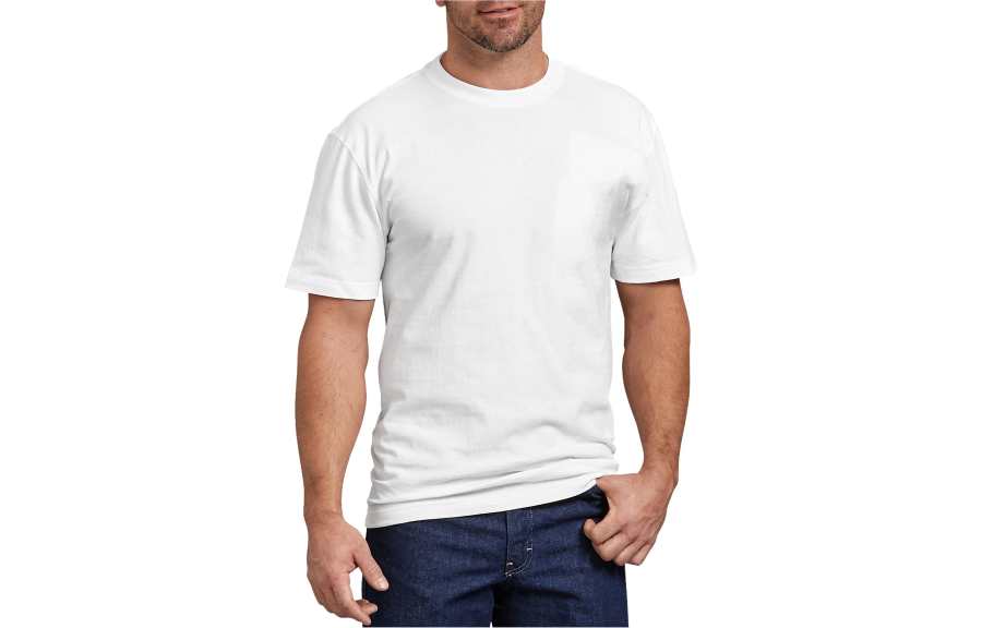Dickies T Shirts Men's White Crew Neck Moderate Straight Fit
