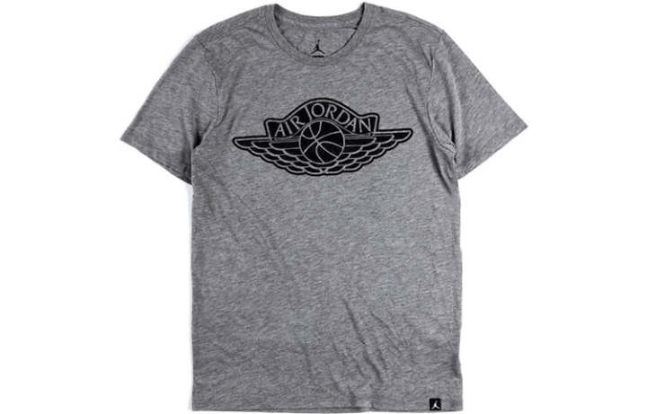 Jordan Jordan T Shirts Men's Gray Crew Neck Moderate Straight Fit