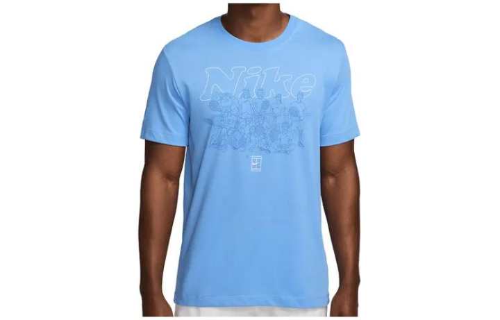 Nike Nike T Shirts Men's Blue Crew Neck Moderate